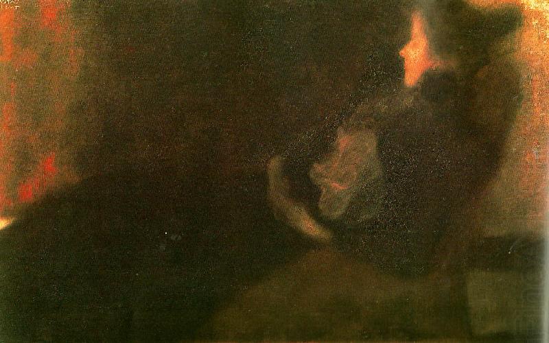 kvinna framfor brasan, Gustav Klimt